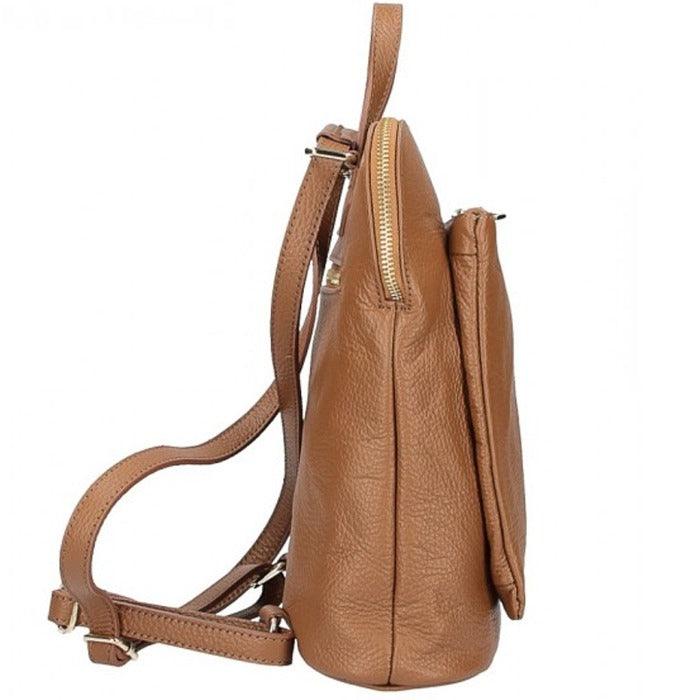 Camel Soft Pebbled Leather Backpack – Versatile & Stylish by Sostter at brixbailey.com