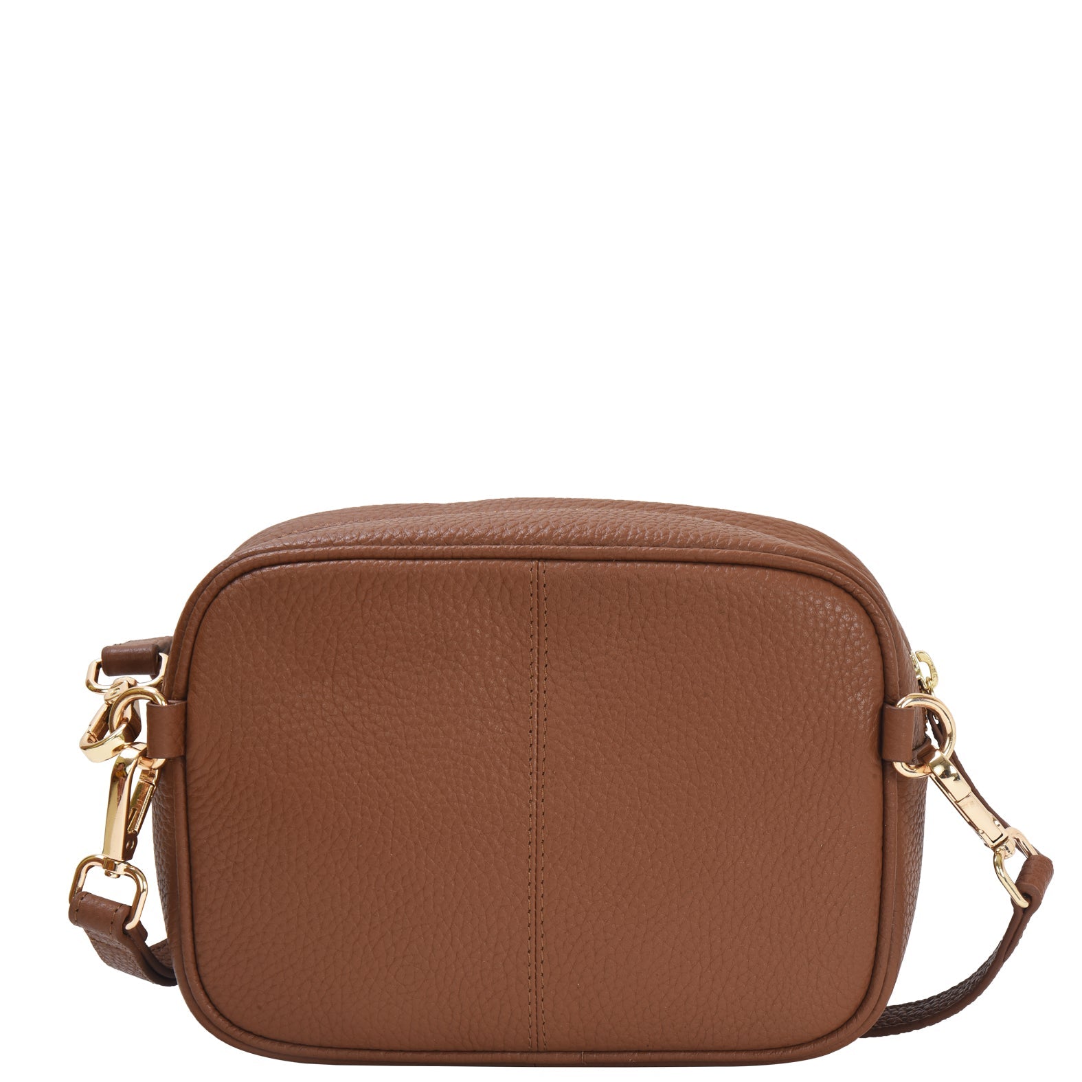 Tan Convertible Leather Crossbody Belt Bag