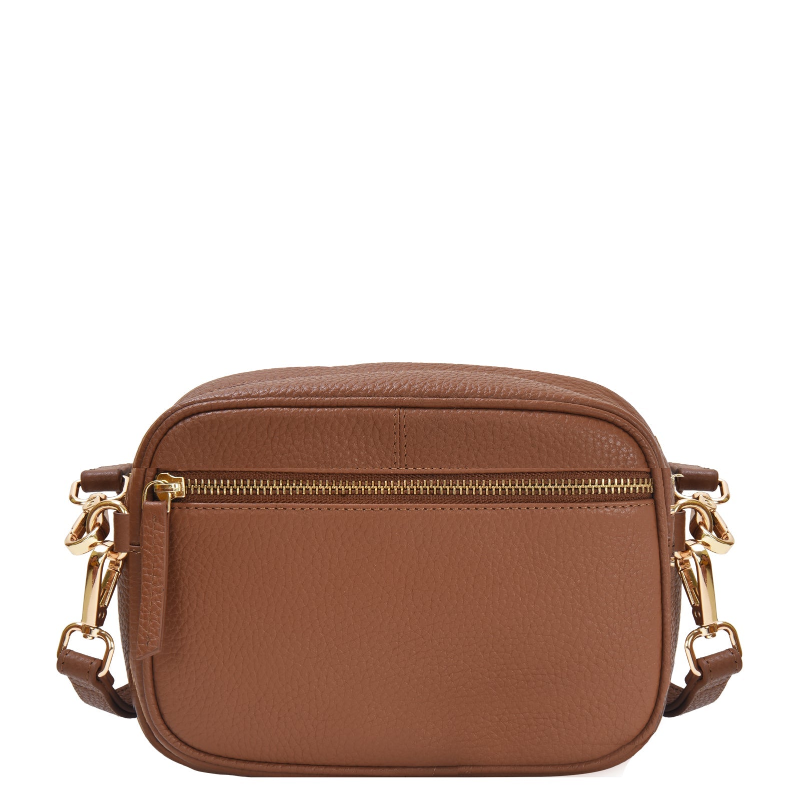 Tan Convertible Leather Crossbody Belt Bag