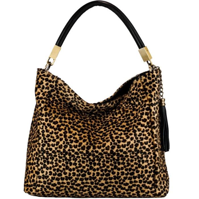 Cheetah Print Leather Tassel Grab Bag – Elegant & Versatile by Sostter at brixbailey.com