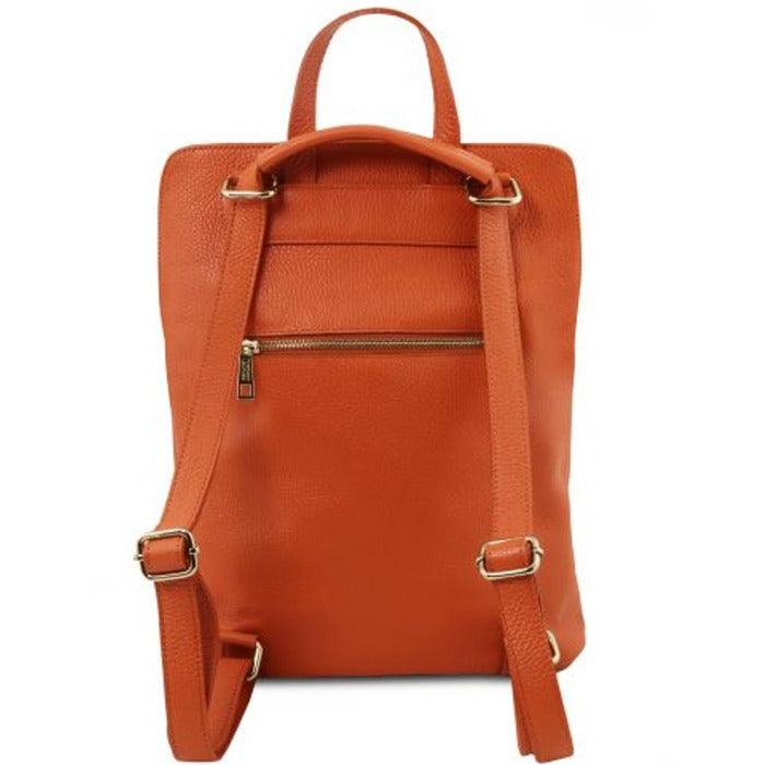 Clementine Orange Leather Backpack – Stylish & Versatile by Sostter at brixbailey.com