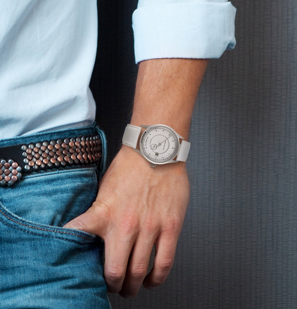 Brix+Bailey Wade Automatic Watch White One Hand Watch Brix Bailey