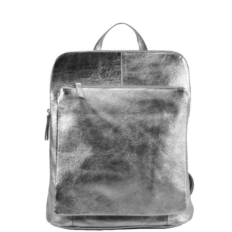 Pewter Convertible Leather Backpack – Stylish & Multifunctional by Sostter at brixbailey.com