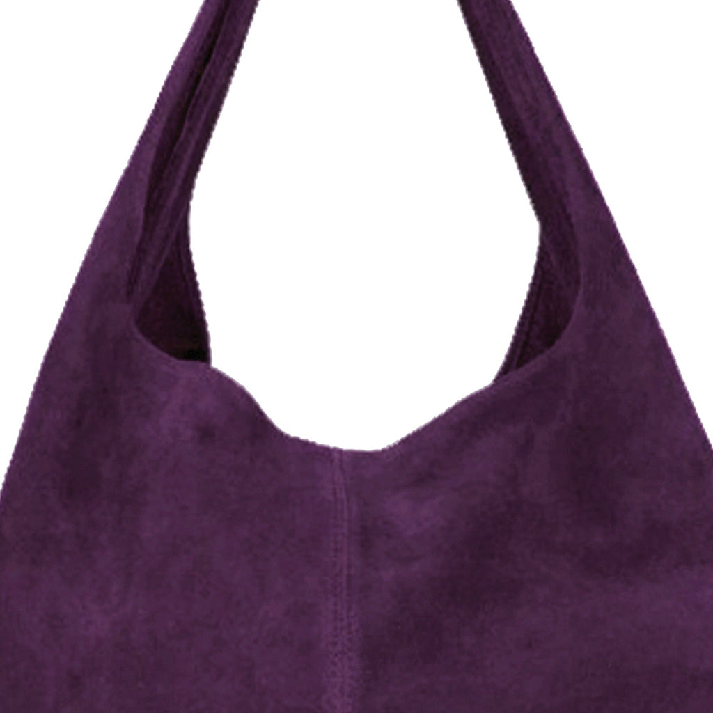 Purple Suede Leather Hobo Boho Shoulder Bag Brix and Bailey Ethical Brand