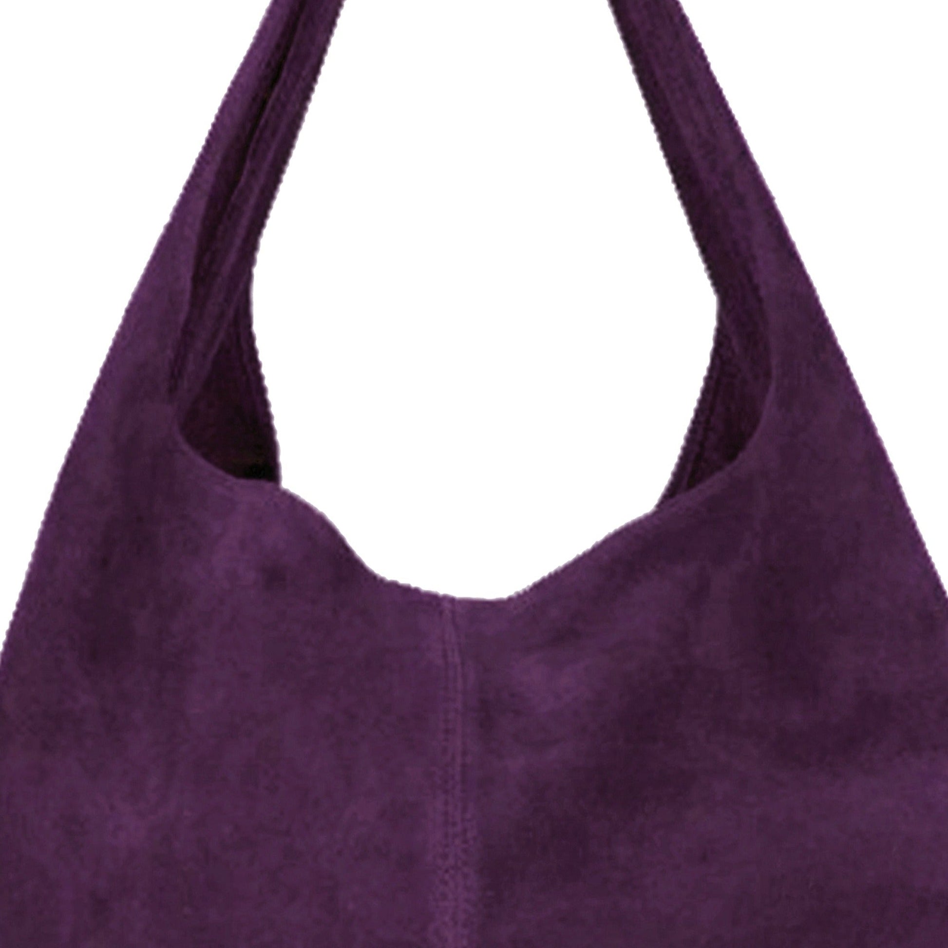 Purple Suede Leather Hobo Boho Shoulder Bag Brix and Bailey Ethical Brand