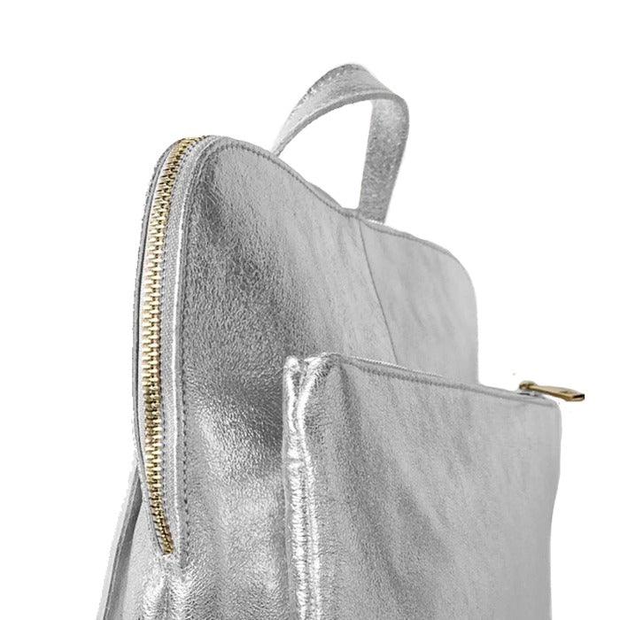 Silver Convertible Backpack – Stylish & Versatile Leather Bag by Sostter at brixbailey.com