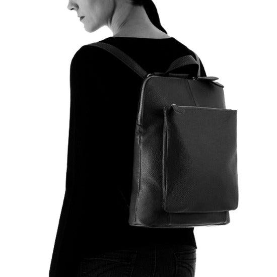 Slate Soft Pebbled Leather Backpack – Versatile & Stylish by Sostter at brixbailey.com