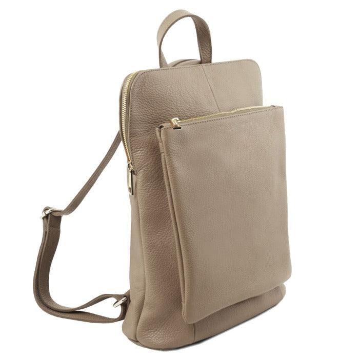Stone Leather Pocket Backpack – Versatile & Elegant Design by Sostter at brixbailey.com