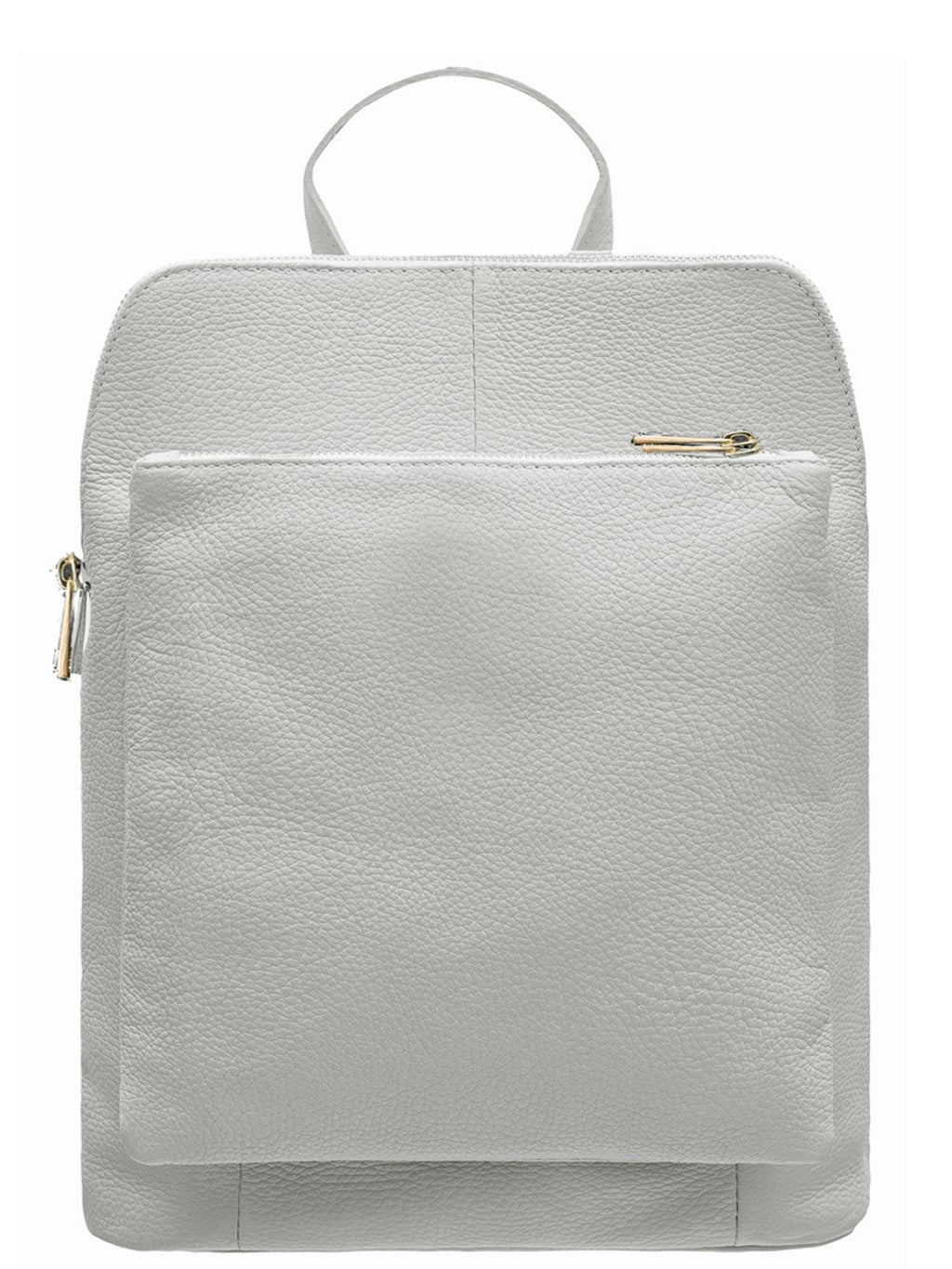 White Soft Pebbled Leather Backpack – Stylish & Multifunctional by Sostter at brixbailey.com